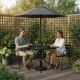 MultiGarden Garden Table, 80x80 cm, Tempered Glass, Black