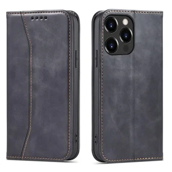 Magnet Fancy Case for iPhone 14 Pro Max Wallet Flip Cover, Black