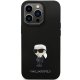Karl Lagerfeld iPhone 14 Pro Max vāciņš Silicone Ikonik Metal Pin, melns