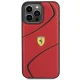 Ferrari Twist Metal Logo case for iPhone 15 Pro Max - red