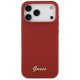 Guess Silicone Script Metal Logo MagSafe vāciņš iPhone 17 Pro Max - sarkans | Phone Case Cover Red