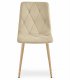 Upholstered Velour Dining Chair Quilted Modern, Beige