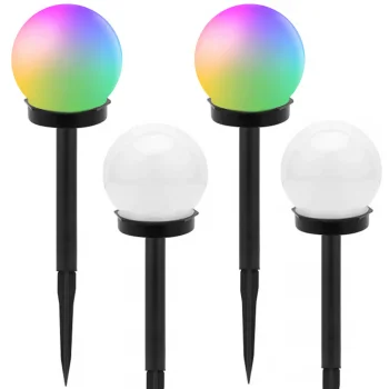 Садовые солнечные светильники шары RGB 10 см, 4 шт.