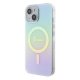 Apple iPhone 15 6.1\'\' Guess IML Iridescent MagSafe Case Cover (GUHMP15SHITSQ), Turquoise