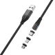 Магнитный кабель 3в1 Maxlife MXUC-02 USB на Lightning/USB-C/microUSB 1 м 2A, Черный