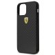 Чехол Ferrari для iPhone 12 mini On Track Real Carbon, черный
