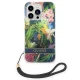 Guess Flower Strap iPhone 14 Pro vāciņš ar siksniņu, zils
