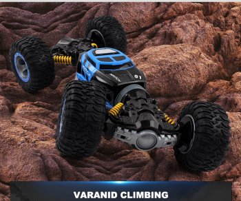 Double-sided RC Stunt Car One Key Transformation All-terrain Vehicle Climbing Car 1:8, Blue | Divpusēja Radiovadāma...