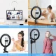 Кольцевая LED лампа 26 см с держателем для телефона и зажимом
