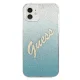 Чехол Guess для iPhone 12 mini Glitter Gradient Script, синий