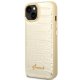 Guess Croco Collection vāciņš iPhone 14 Plus - Zelta