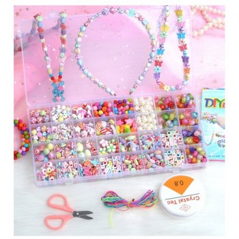 Radošs Bērnu Komplekts Rotaslietu Izgatavošanai Rokassprādžu Kreļļu Veidošanai | Beads for Kids Crafts Jewelry...