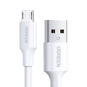Кабель Ugreen US289 Micro USB на USB-A, 3A, 2м, Белый
