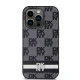 DKNY iPhone 14 Pro Case Leather Checkered Mono Pattern, Black