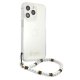 Guess Pearl caurspīdīgs vāciņš iPhone 13 / 13 Pro ar pērļu piekariņu