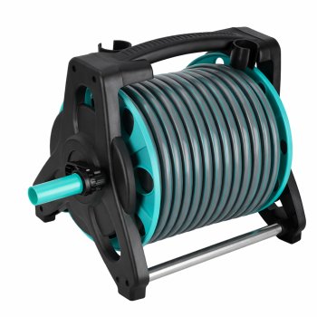 Dārza šļūtene uz spoles LUARO 30m ar statīvu un laistīšanas pistoli