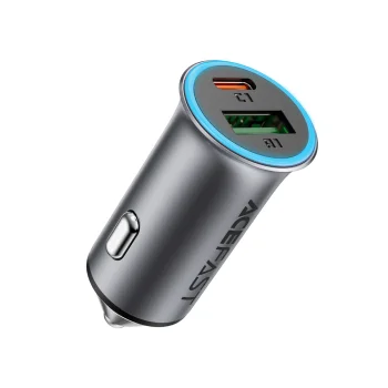 Acefast B16 95W USB-A + USB-C auto lādētājs, pelēks