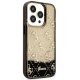 Guess iPhone 14 Pro vāciņš Liquid Glitter 4G Translucent, melns