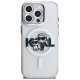 Karl Lagerfeld IML Glitter Karl & Choupette MagSafe vāciņš iPhone 16 Pro Max, Caurspīdīgs
