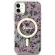 Guess iPhone 11 / XR vāciņš Flower MagSafe, rozā