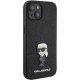 Karl Lagerfeld iPhone 15 vāciņš Glitter Ikonik Logo Metal Pin, melns