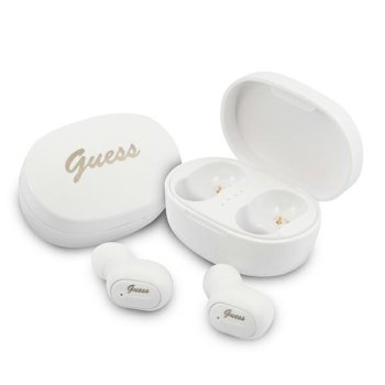 Guess GUTWST30WHTWS True Wireless Bluetooth Earbuds with Charging Case, White
