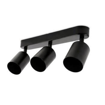Griestu spot gaismeklis 3 punktu virsmontāžas GU10, melns