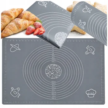 Силиконовый коврик для теста 70x50 см, серый