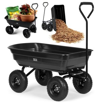 Dārza ratiņi ar kipera funkciju 75 L 200 kg MultiGarden, melni