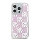 Чехол DKNY для iPhone 15 Pro Liquid Glitters Checkered Pattern, белый