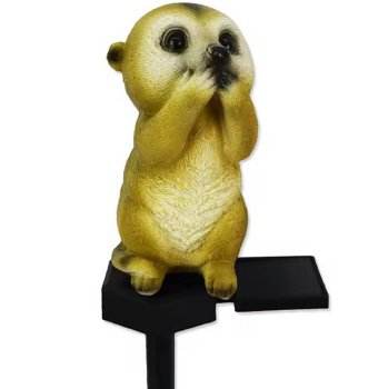 Садовый солнечный LED светильник в форме сурка, тёплый белый свет