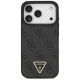 Vāciņš iPhone 18 Pro / 17 Pro Guess Leather 4G Triangle Strass MagSafe, melns