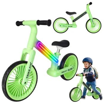 Беговел Trike Fix Glow со светодиодной подсветкой LED, неоновый зеленый