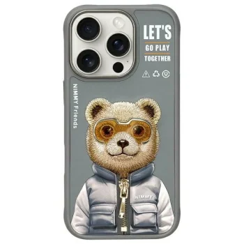 Nimmy Cool&Cute 2.0 Bear Case for iPhone 16 Pro, Gray
