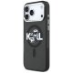 Karl Lagerfeld IML Glitter Karl & Choupette Sketch Logo MagSafe Phone Case Cover iPhone 17 Pro Max - Black