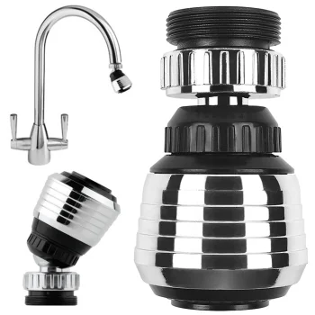 360° grozāms jaucējkrāna ūdens aerators ar 2 strūklām, M24, hromēts