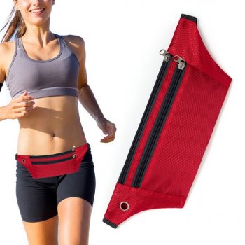 Ultimate Skriešanas Vingrošanas Jostas Soma, Sarkana | Outdoor Travel Running Belt Zipper Waist Crossbody Bag for...