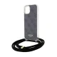 Guess iPhone 15 / 14 / 13 vāciņš Crossbody Cord 4G Print, melns