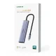 USB-C хаб Ugreen CM511 6-в-1 - HDMI, 3x USB 3.0, SD/TF - серый