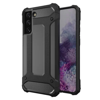 Samsung Galaxy S22 5G (SM-S901) Armor Guard Plastic + TPU Hybrid Case Cover, Black | Telefona Vāciņš Maciņš...