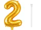 Foil Number 2 Balloon, 66 cm (26\"), Gold