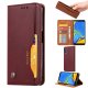 Samsung Galaxy A70 (SM-A705F) PU Leather Wallet Case Cover, Wine Red