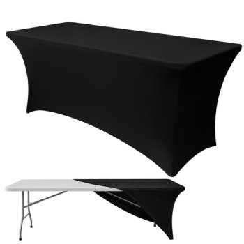 Эластичный чехол на банкетный стол 183x75x75см Ruhhy, черный