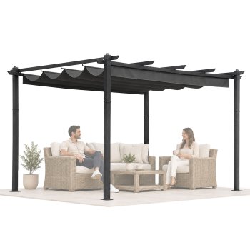 Dārza pergola MultiGarden 3x4 m, tērauda konstrukcija, pelēka