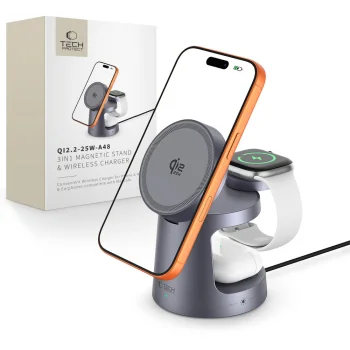 Магнитное беспроводное зарядное устройство 3в1 Tech-Protect QI2.2-25W-A48,...