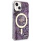 Guess iPhone 14 vāciņš Leopard MagSafe, rozā