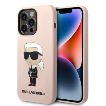 Apple iPhone 14 Pro 6.1" Karl Lagerfeld Silicone Ikonik MagSafe Case Cover, Pink