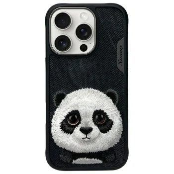 Nimmy Big Eyed Pet 2.0 Panda vāciņš Apple iPhone 16 Pro, melns