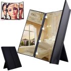 Foldable Makeup Mirror with LED Lights and Stand