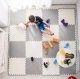 Large foam play mat puzzle Ricokids, 60x60 cm, 4 pcs, white and grey